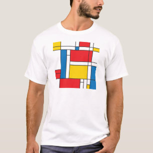 Modern Mondriaan Geïnspireerd grafisch patroon T-shirt