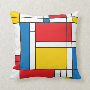 Modern Mondrian Geïnspireerd vierkant kussen