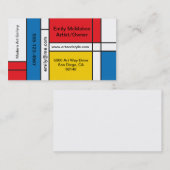 Modern Mondrian Geïnspireerde visitekaartjes (Voorkant / Achterkant)
