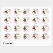 Modern Monkey Sweet Girl Baby shower in Roze Ronde Sticker (Vel)
