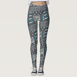 Modern monochroom tribale geometrisch patroon leggings