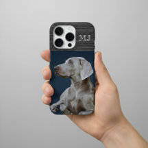 Modern Monogram 1 Photo Brushed Metal Grey