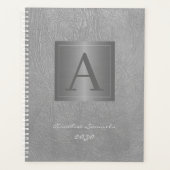 Modern monogram 2026 professioneel zilver elegant planner (Voorkant)