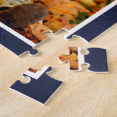 Modern Monogram 4 Foto collage op Navy Blue Legpuzzel (Zijkant)
