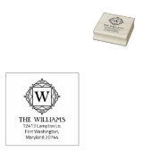 Modern Monogram Aangepaste naam Retouradres Rubberstempel (Gestempeld)