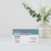 Modern Monogram - Abstracte wielen - Kleuren Visitekaartje (Staand voorkant)