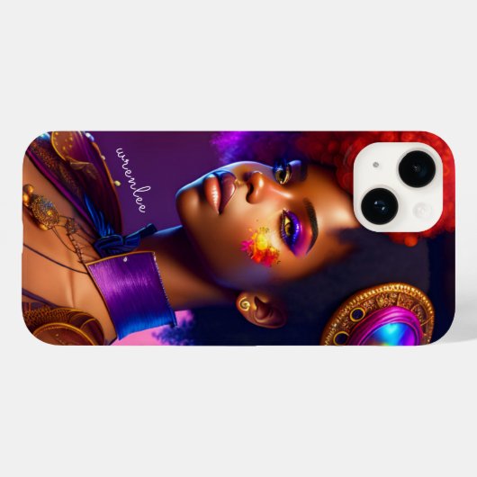 Modern Monogram Afro Steampunk Meisje Case-Mate iPhone Case (Achterkant (horizontaal))