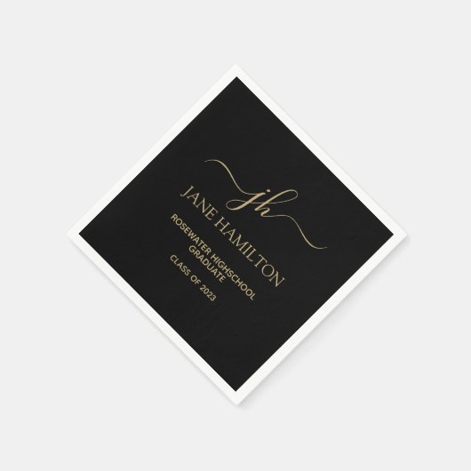 Modern Monogram Afstuderen Paper Servet (Hoek)