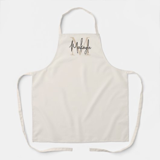 Modern Monogram  Apron Schort (Voorkant)