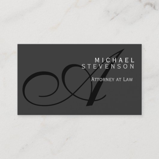 Modern Monogram Attorney at Law Visitekaartje (Voorkant)