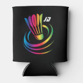 Modern Monogram Badminton Shuttlecock Blikjeskoeler (Voorkant)