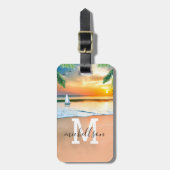 Modern Monogram Bagagelabel (Voorkant verticaal)