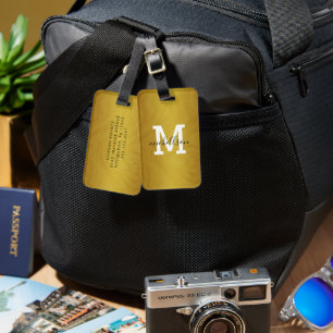 Modern Monogram Bagagelabel