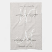 Modern Monogram | Beige Theedoek (Verticaal)