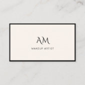 Modern, Monogram, Beige Visitekaartje (Voorkant)