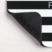 Modern Monogram Black and White Stripes Muismat (Hoek)