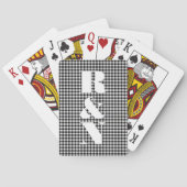 Modern Monogram Black Gingham Custom Wedding Pokerkaarten (Achterkant)