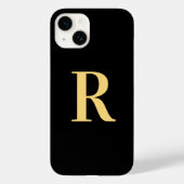 Modern Monogram Black Gold Case-Mate iPhone Case (Achterkant)