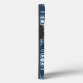 Modern Monogram Blauw Eenvoudig Mandala Aangepast Case-Mate iPhone Case (Achterkant / Rechts)