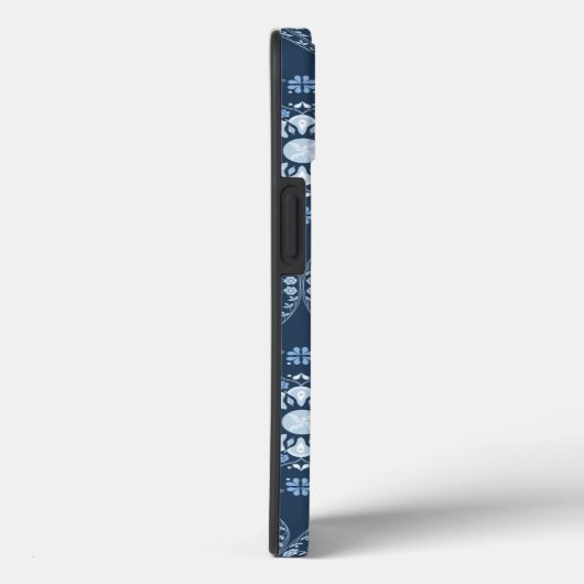 Modern Monogram Blauw Eenvoudig Mandala Aangepast Case-Mate iPhone Case (Achterkant / Rechts)