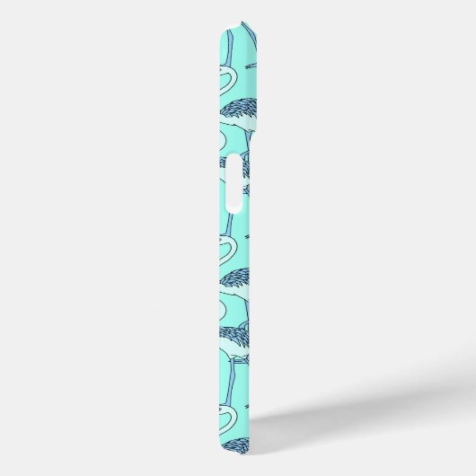 Modern Monogram Blauw Flamingo Patroon Case-Mate iPhone Case (Achterkant / Rechts)