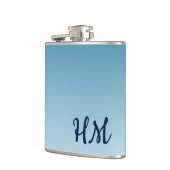 Modern Monogram blauw Heupfles (Links)
