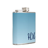 Modern Monogram blauw Heupfles (Rechts)