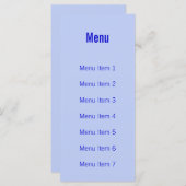 Modern Monogram - Blauw Menu (Voorkant / Achterkant)