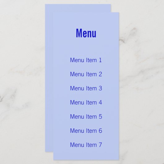 Modern Monogram - Blauw Menu (Voorkant / Achterkant)