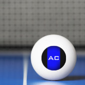 Modern Monogram Blauw Zwarte Plain Pingpongballen (Net)