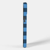 Modern Monogram Blue Gingham Pset Pattern Case-Mate iPhone Case (Achterkant / Rechts)