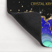 Modern Monogram Blue Green Agate Glitter Notitiebo Muismat (Hoek)