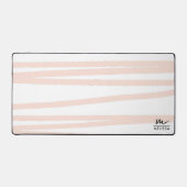 Modern Monogram Blush Pink Lines Abstracte kunst Bureaumat (Voorkant)