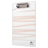 Modern Monogram Blush Pink Lines Abstracte kunst Klembord (Links)