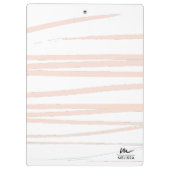 Modern Monogram Blush Pink Lines Abstracte kunst Klembord (Achterkant)