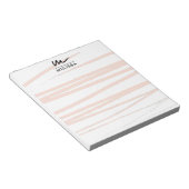 Modern Monogram Blush Pink Lines Abstracte kunst Notitieblok (Schuin)