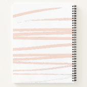 Modern Monogram Blush Pink Lines Abstracte kunst Notitieboek (Achterkant)