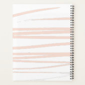 Modern Monogram Blush Pink Lines Abstracte kunst Planner (Achterkant)