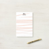 Modern Monogram Blush Pink Lines Abstracte kunst Post-it® Notes (Op bureau)