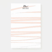 Modern Monogram Blush Pink Lines Abstracte kunst Post-it® Notes (Voorkant)