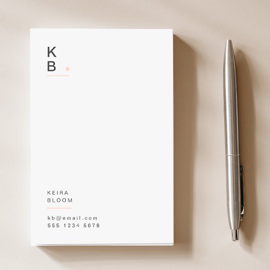 Modern Monogram Blush Roze Vrouwelijk Post-it® Notes