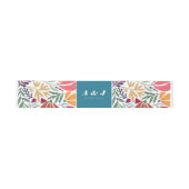 Modern Monogram Boho Retro Chic Bloemen Bruiloft Uitnodigingen Wikkel (Vlak)