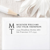 Modern Monogram Bold Zwart Initialen Etiket (Insitu)