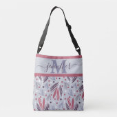 Modern Monogram Botanisch Patroon Crossbody Tas (Achterkant)