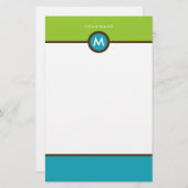 Modern Monogram briefpapier - zakelijk of persoonl (Voorkant / Achterkant)