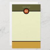 Modern Monogram briefpapier - zakelijk of persoonl (Voorkant / Achterkant)