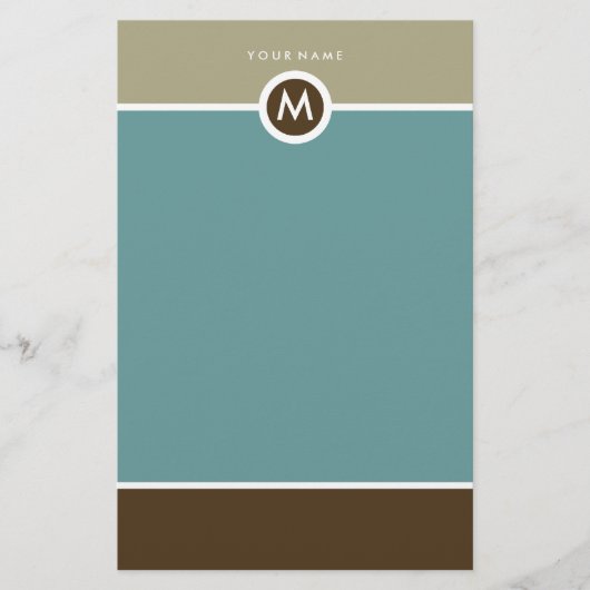 Modern Monogram briefpapier - zakelijk of persoonl (Voorkant)