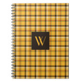 Modern Monogram Brown Plaid Tartan Notitieboek (Voorkant)