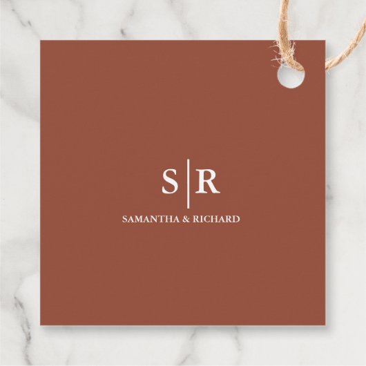 Modern Monogram Bruiloft Dank u Vrijgezellenfeest Bedankjes Labels (Achterkant)