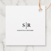 Modern Monogram Bruiloft Dank u Vrijgezellenfeest Bedankjes Labels (Achterkant)